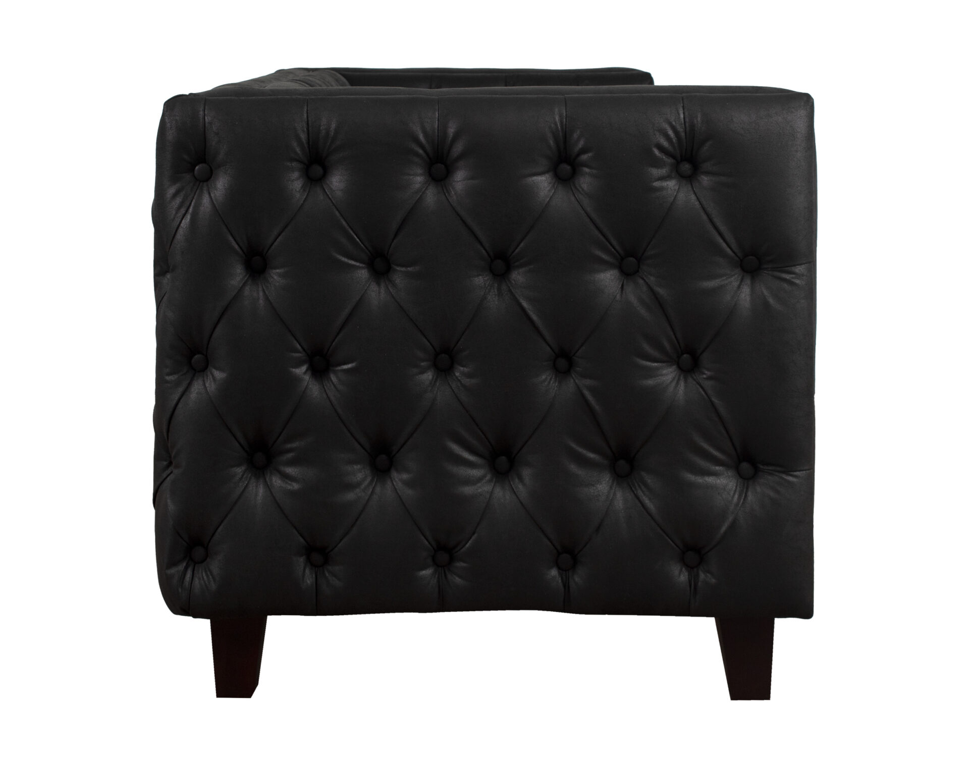 sofa tipo verona capitone exterior cuero bonded 70 negro lateral