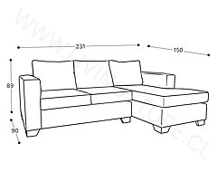 trazo seccional cama 1.5 derecho 231