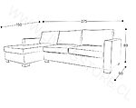 trazo seccional cama full izquierdo 275