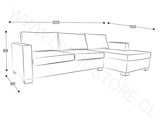 trazo seccional cama queen derecho 305