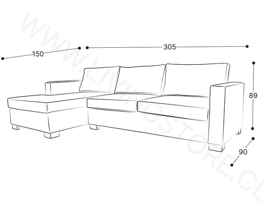 trazo seccional cama queen izquierdo 305