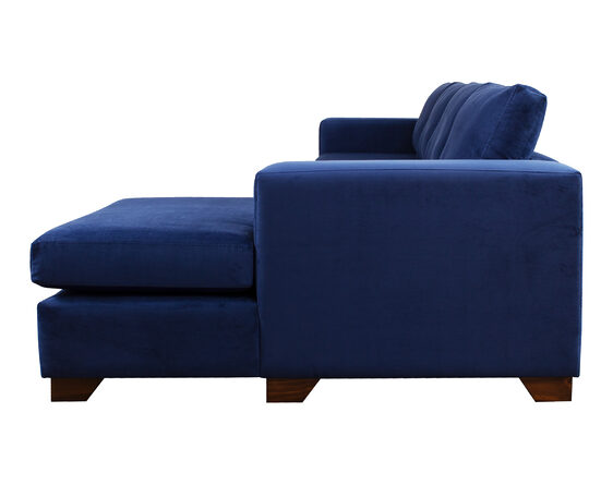 sofá seccional mónaco derecho felpa soft velvet + butaca sofá seccional mónaco derecho felpa soft velvet + butaca