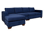 sofá seccional mónaco izquierdo felpa soft velvet + butaca