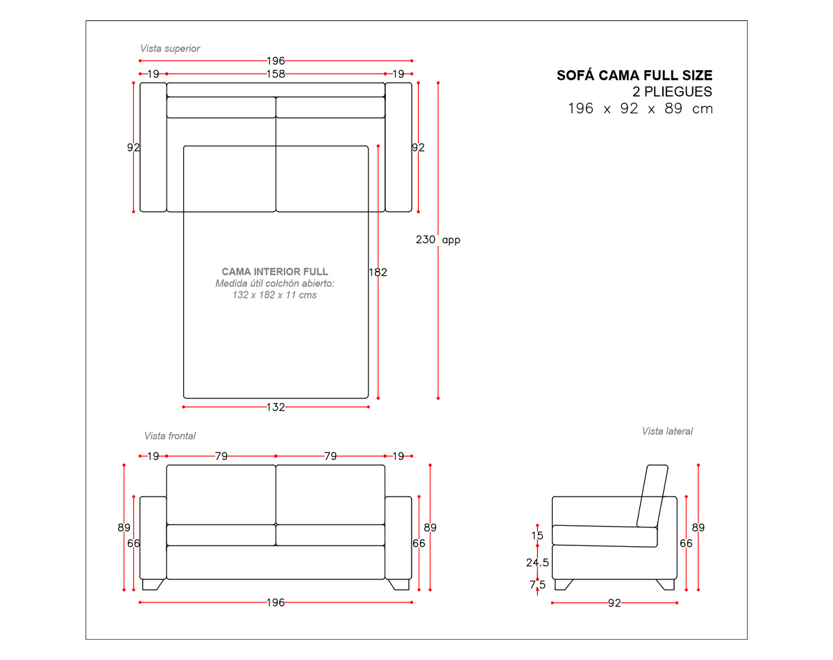 sofá cama urban full size tucumán