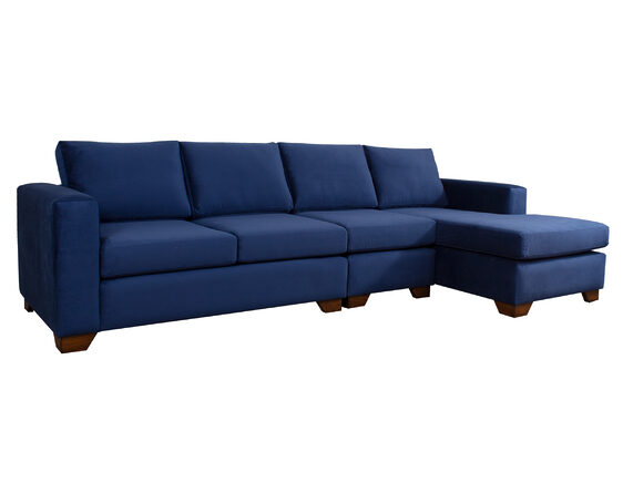 sofá seccional mónaco derecho felpa soft velvet + butaca sofá seccional mónaco derecho felpa soft velvet + butaca