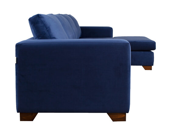 sofá seccional mónaco derecho felpa soft velvet + butaca sofá seccional mónaco derecho felpa soft velvet + butaca