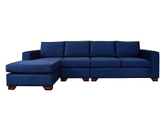 sofá seccional mónaco izquierdo felpa soft velvet + butaca