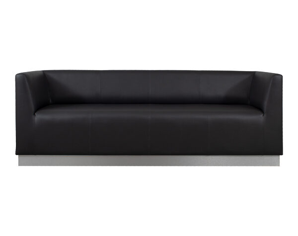 sofa asiento y respaldo incorporado cuero sintetico modularis y zocalo lamitech frente