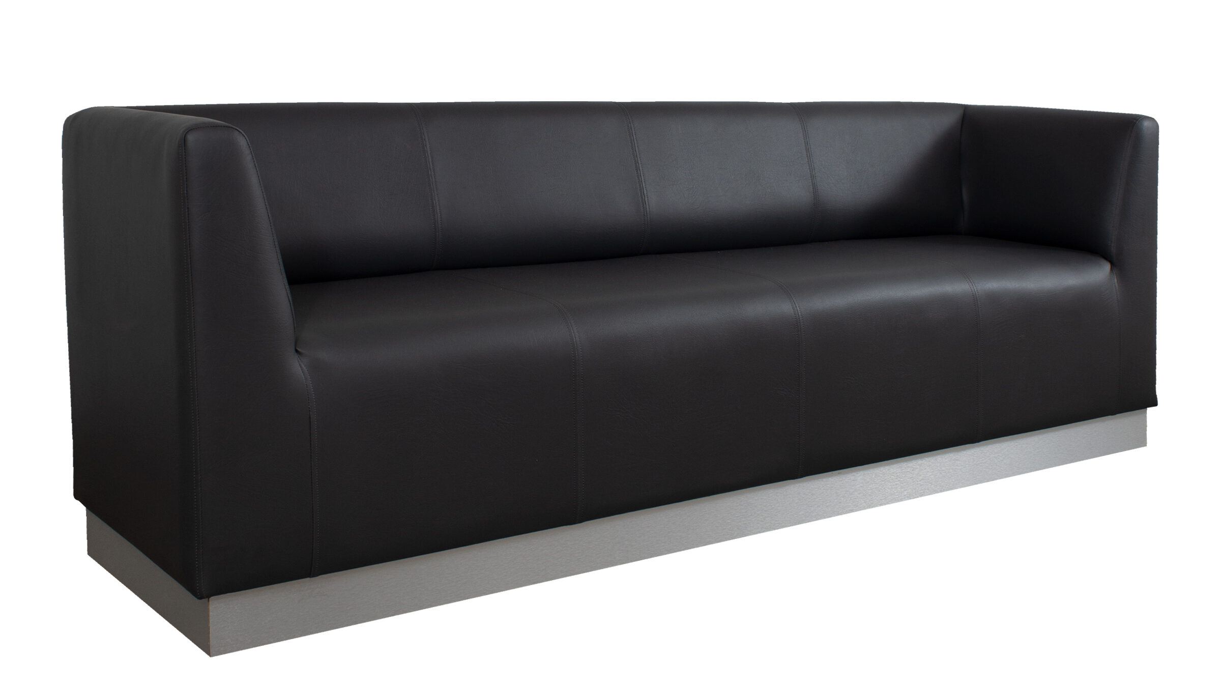 sofa asiento y respaldo incorporado cuero sintetico modularis y zocalo lamitech iso