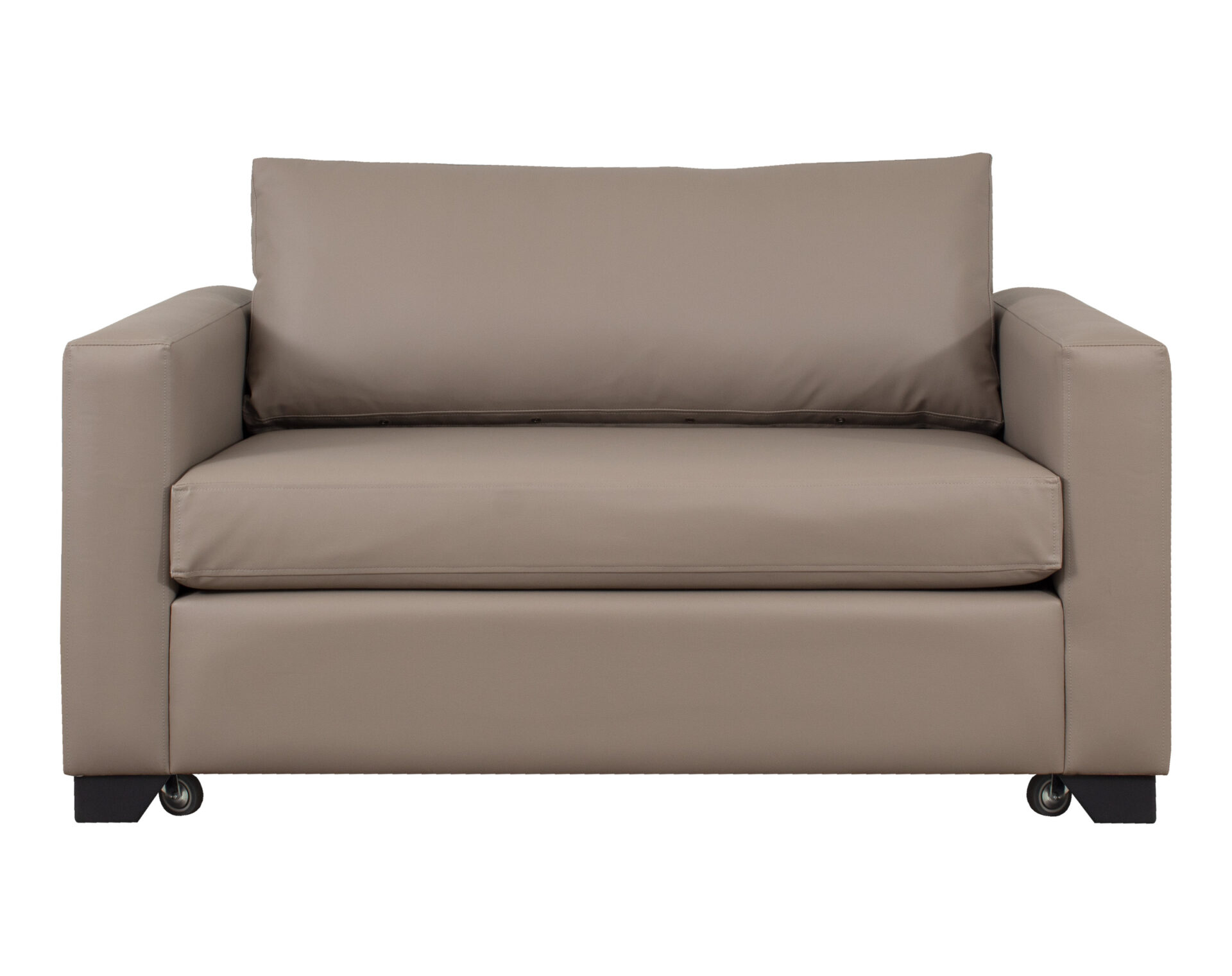 sofa cama 1 plaza cuero sintetico con ruedas cerrado frente