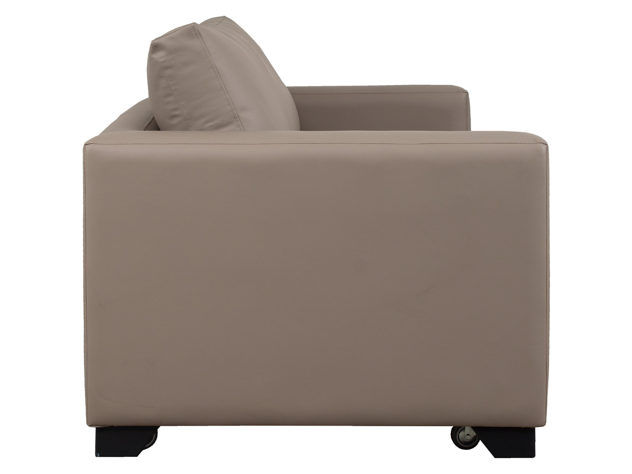 sofa cama 1 plaza cuero sintetico con ruedas cerrado lateral