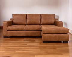 sofá seccional isabella chaise longue derecho cuero bonded 70%