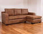 sofá seccional isabella chaise longue derecho cuero bonded 70%