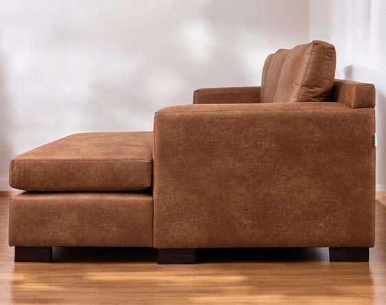 sofá seccional isabella chaise longue derecho cuero bonded 70% sofá seccional isabella chaise longue derecho cuero bonded 70%