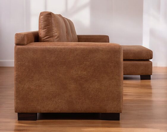 sofá seccional isabella chaise longue derecho cuero bonded 70% sofá seccional isabella chaise longue derecho cuero bonded 70%