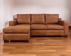 sofá seccional isabella chaise longue izquierdo cuero bonded 70%