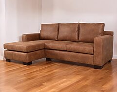 sofá seccional isabella chaise longue izquierdo cuero bonded 70%