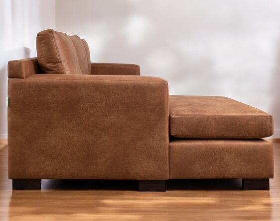 sofá seccional isabella chaise longue izquierdo cuero bonded 70% sofá seccional isabella chaise longue izquierdo cuero bonded 70%