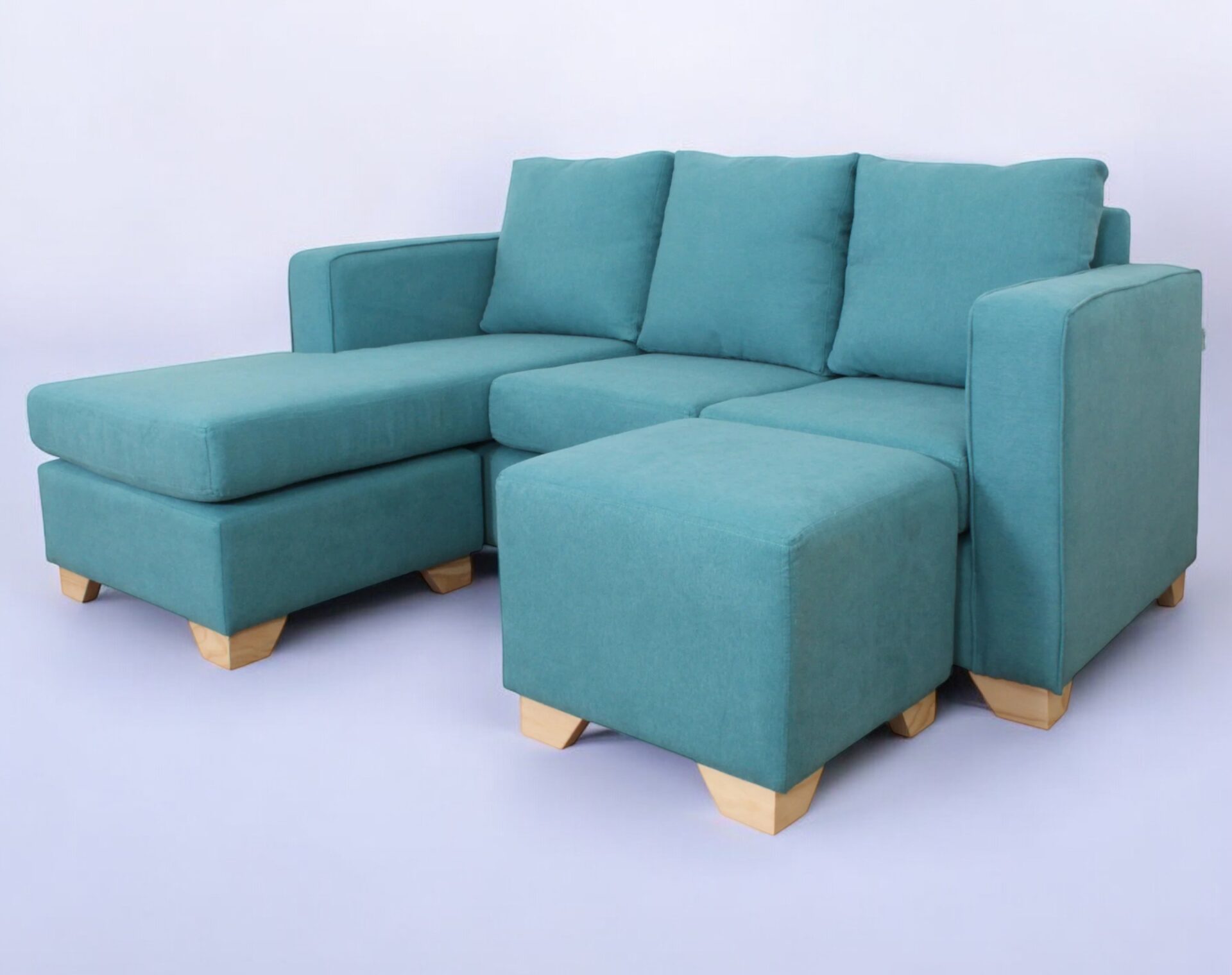 sofa roma calafate turquesa ambientado