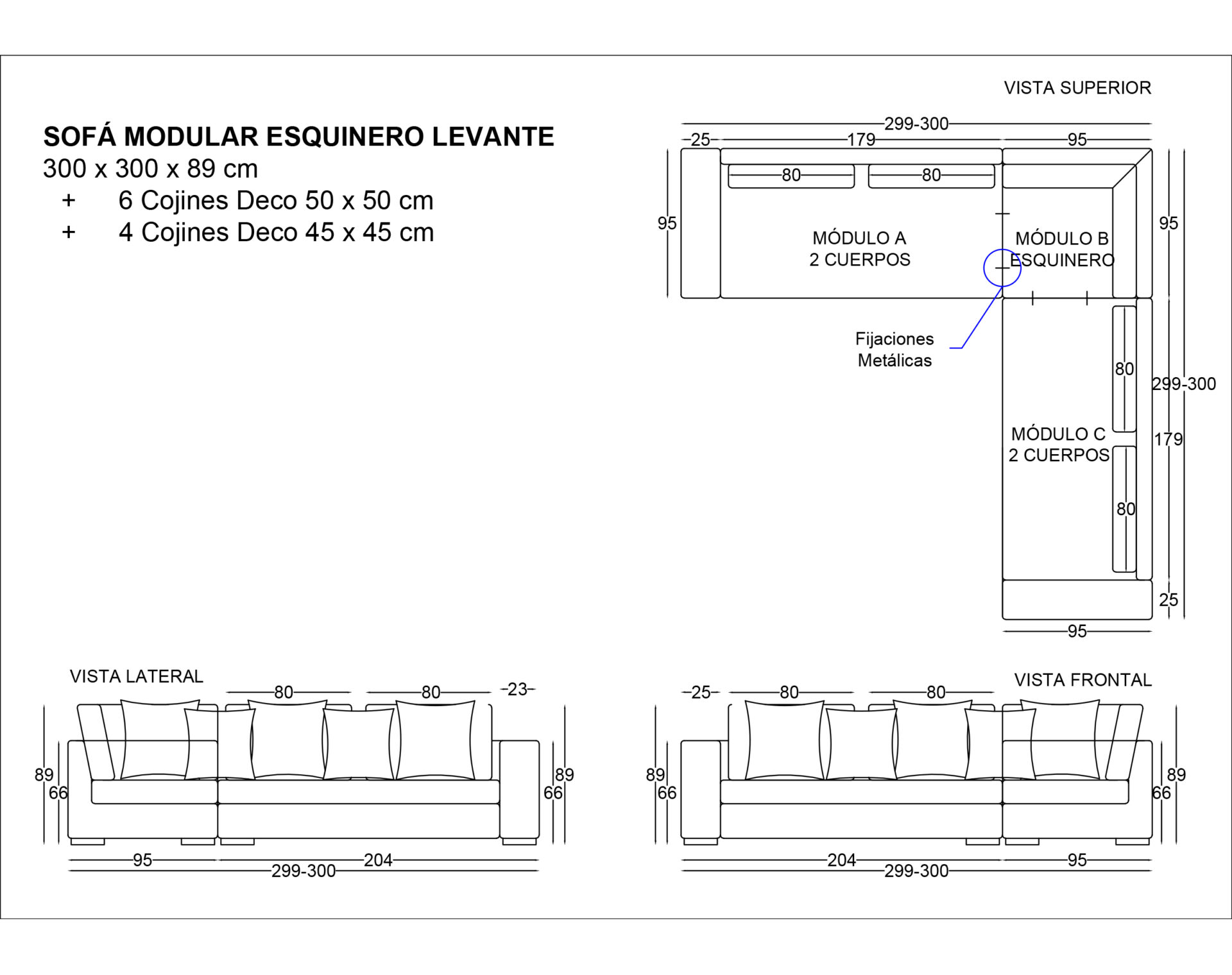 sofá modular esquinero levante cuero bonded 70%