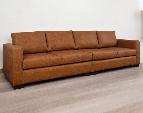 sofá 4 cuerpos mónaco cuero sintético terra pro