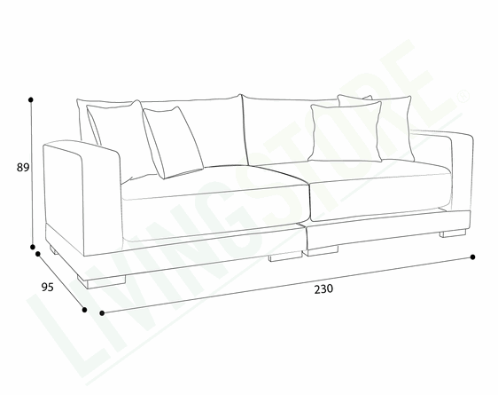 trazo sofá nubo 3c 230cm