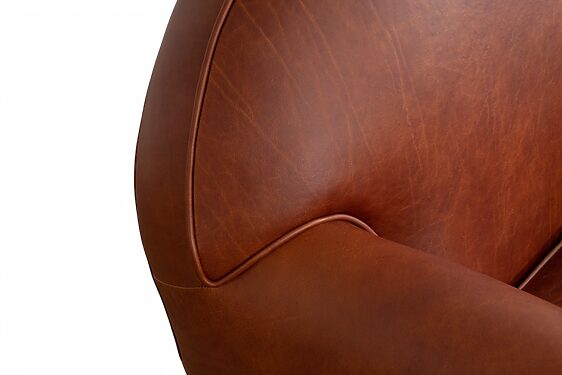 sillÓn george cuero natural detalle costura