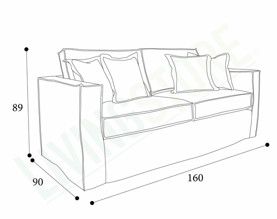 trazo sofá bruna 160 cm