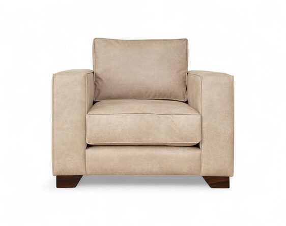 Sillón Mónaco 1 Cuerpo Cuero Bonded 70% Beige