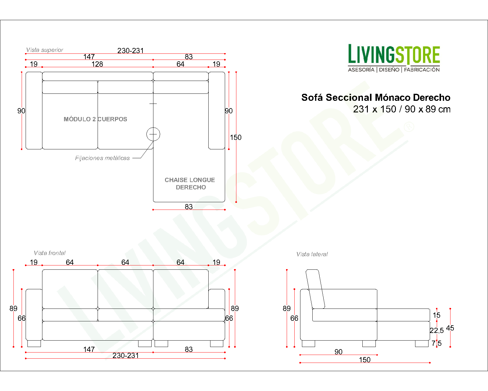planimetria sofa monaco seccional derecho img