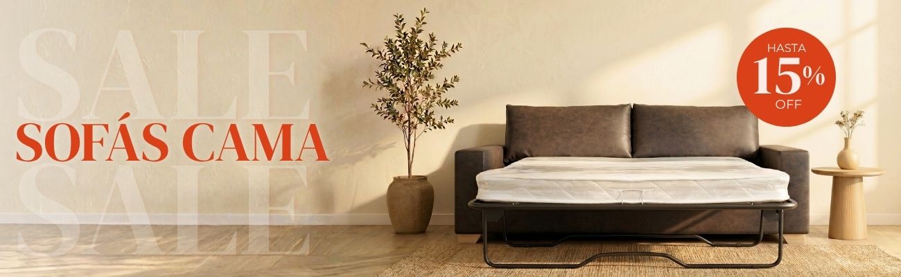 Sofá cama abierto en salón moderno en oferta